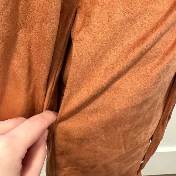 Jessica Simpson Button Front Brown Suede Dress - Picture 12 of 12